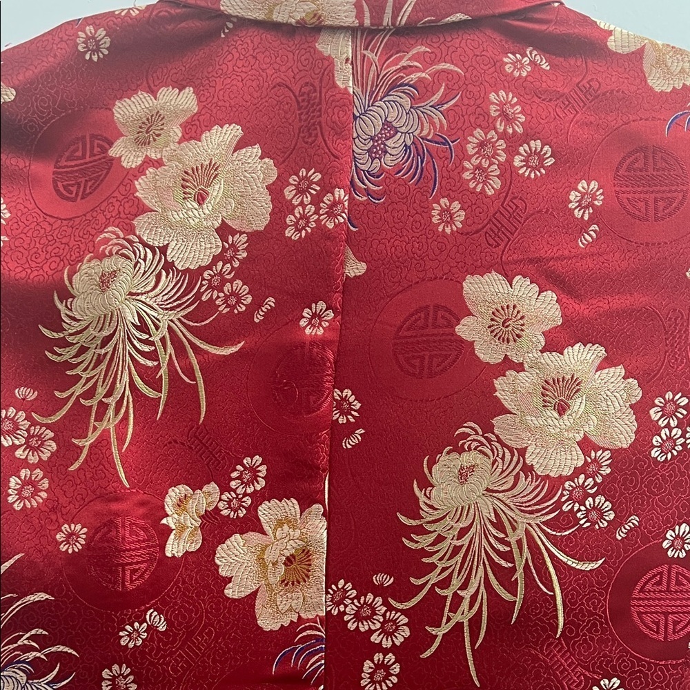 ✨🌺Chico’s Red Floral Silk Blazer Vintage 1970s Rare High-End💖✨ - Picture 8 of 8